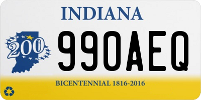 IN license plate 990AEQ