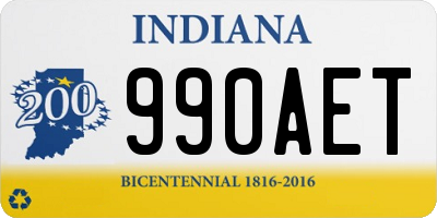 IN license plate 990AET