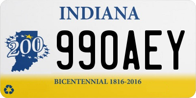 IN license plate 990AEY