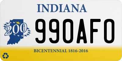 IN license plate 990AFO