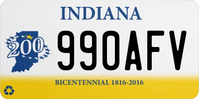 IN license plate 990AFV