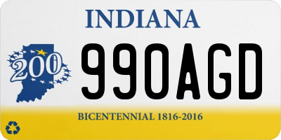 IN license plate 990AGD