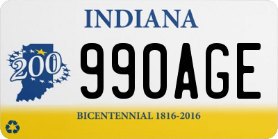 IN license plate 990AGE