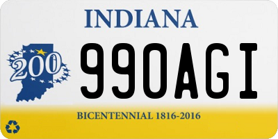 IN license plate 990AGI