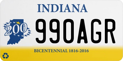 IN license plate 990AGR