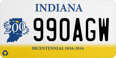 IN license plate 990AGW