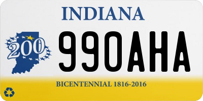 IN license plate 990AHA