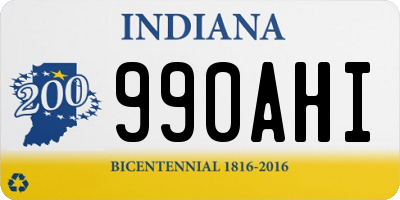 IN license plate 990AHI