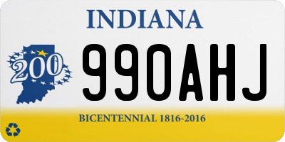 IN license plate 990AHJ