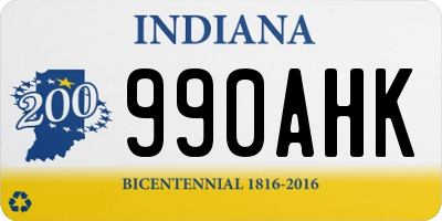 IN license plate 990AHK