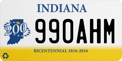 IN license plate 990AHM