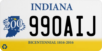 IN license plate 990AIJ