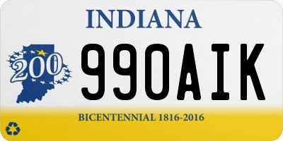 IN license plate 990AIK