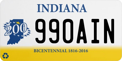 IN license plate 990AIN