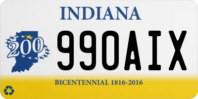 IN license plate 990AIX