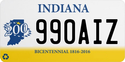 IN license plate 990AIZ