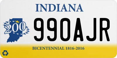 IN license plate 990AJR