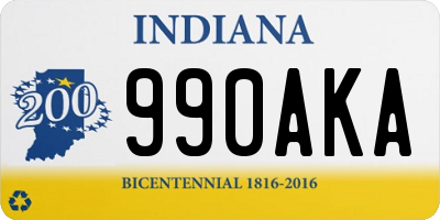 IN license plate 990AKA