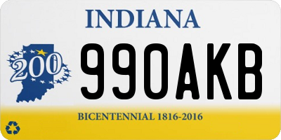 IN license plate 990AKB