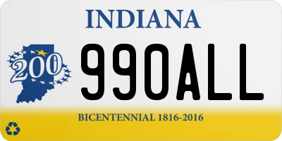 IN license plate 990ALL