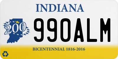 IN license plate 990ALM