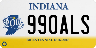 IN license plate 990ALS