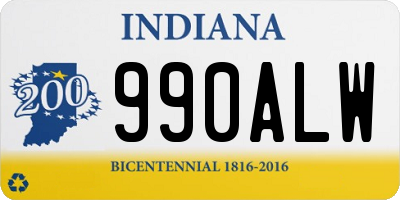 IN license plate 990ALW