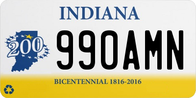 IN license plate 990AMN