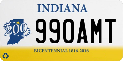 IN license plate 990AMT