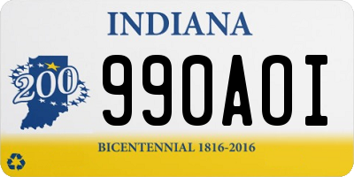 IN license plate 990AOI