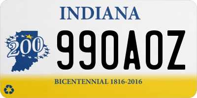 IN license plate 990AOZ