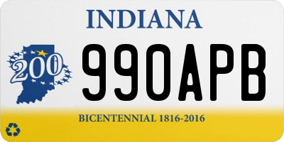 IN license plate 990APB