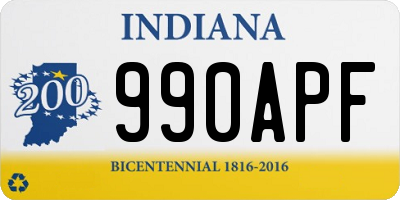 IN license plate 990APF