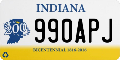 IN license plate 990APJ