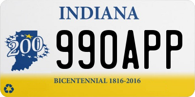 IN license plate 990APP
