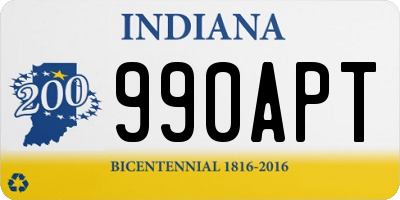 IN license plate 990APT