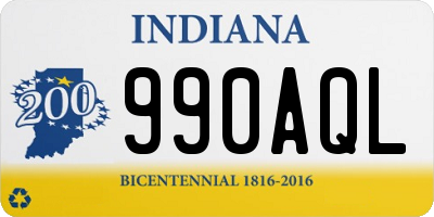 IN license plate 990AQL