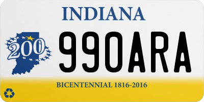 IN license plate 990ARA