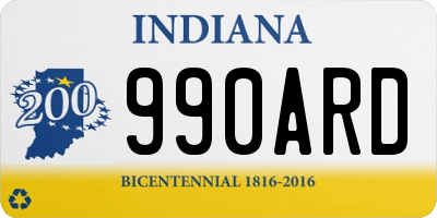 IN license plate 990ARD