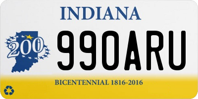 IN license plate 990ARU