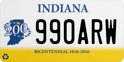 IN license plate 990ARW