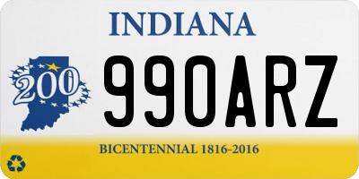 IN license plate 990ARZ