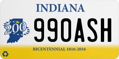 IN license plate 990ASH