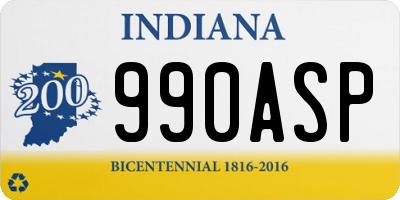 IN license plate 990ASP