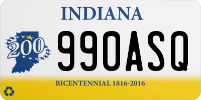 IN license plate 990ASQ