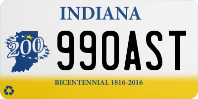 IN license plate 990AST