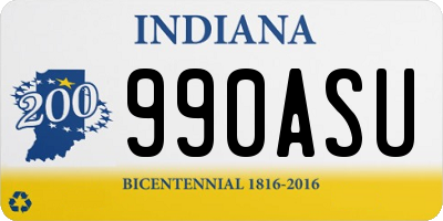 IN license plate 990ASU