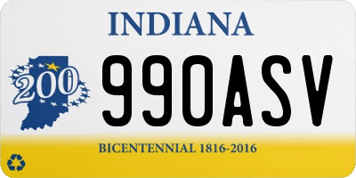 IN license plate 990ASV