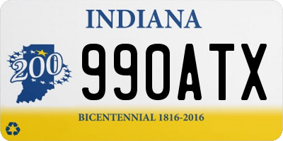 IN license plate 990ATX