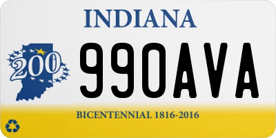 IN license plate 990AVA